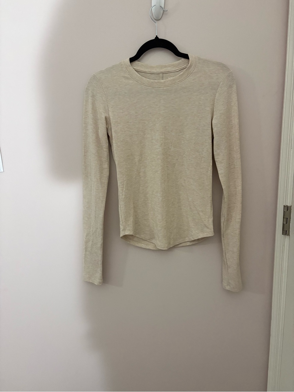 American Eagle Soft Long Sleeve Crewneck Tee Medium Beige Oatmeal